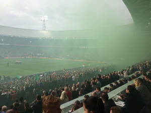De rook is groen